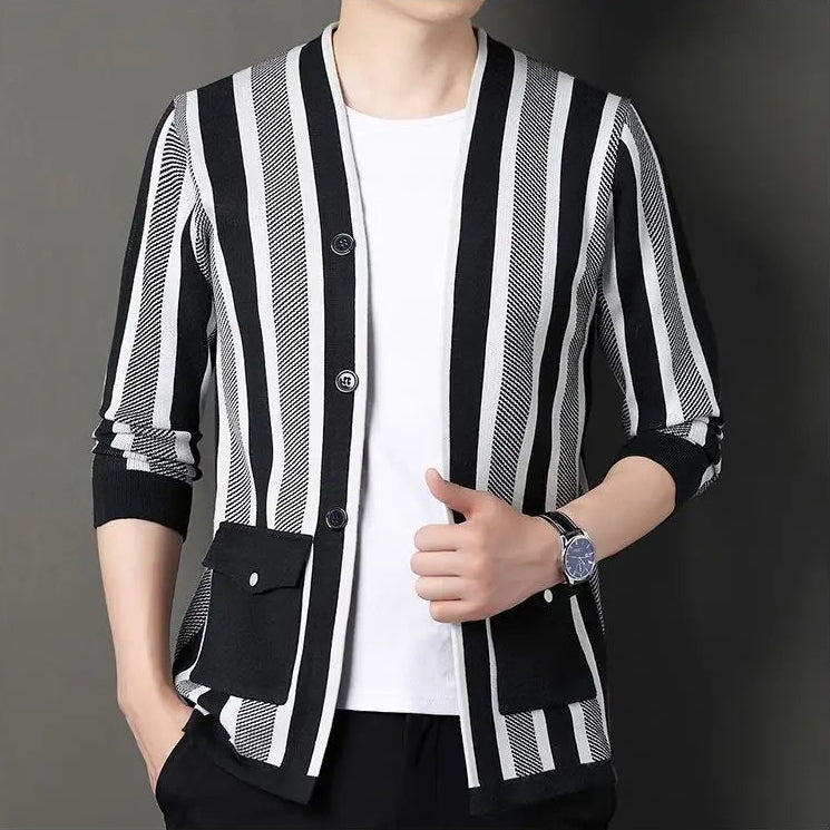 Sawyer | Men’s Striped Knit Cardigan with Button Front