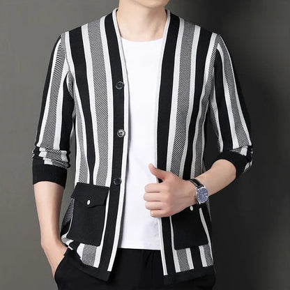 Sawyer | Men’s Striped Knit Cardigan with Button Front