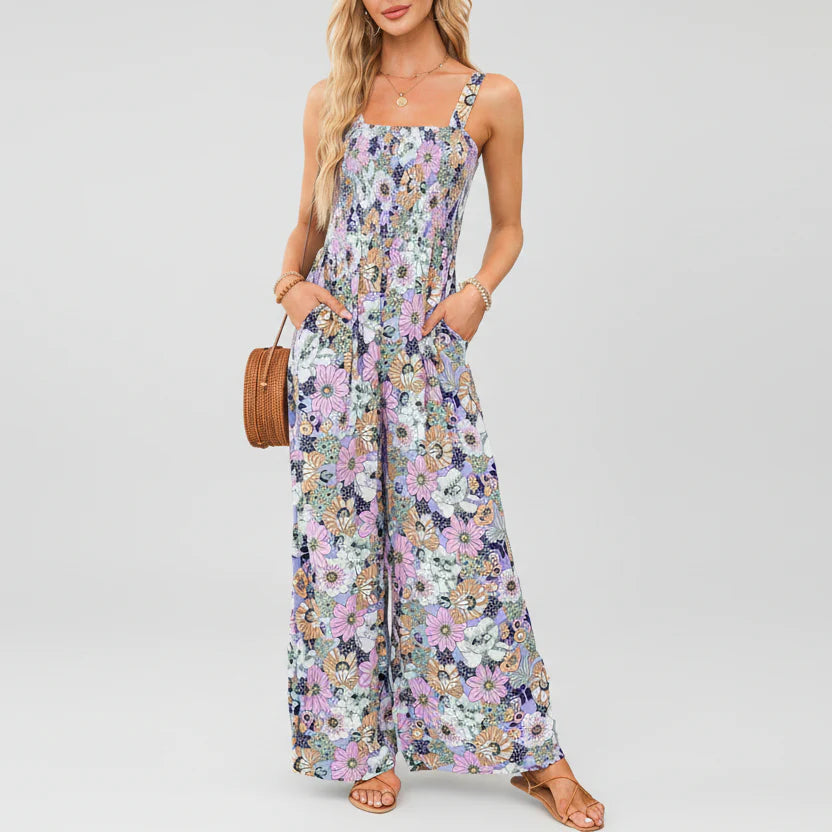 Lavinia | Women’s Elegant Spring Floral Wide-Leg Jumpsuit