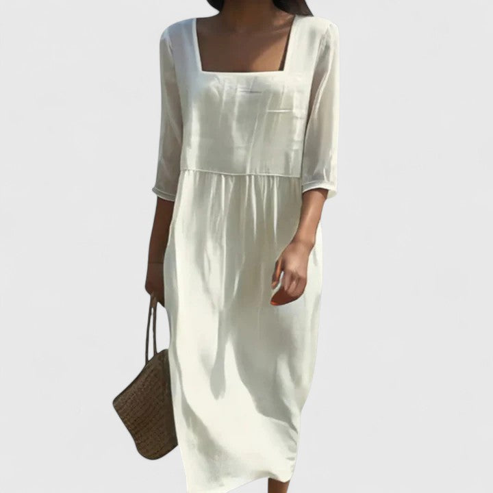 Cecily | Women’s Elegant Square Neck Midi Dress