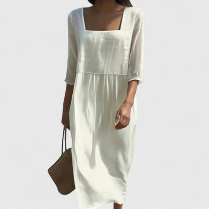 Cecily | Women’s Elegant Square Neck Midi Dress