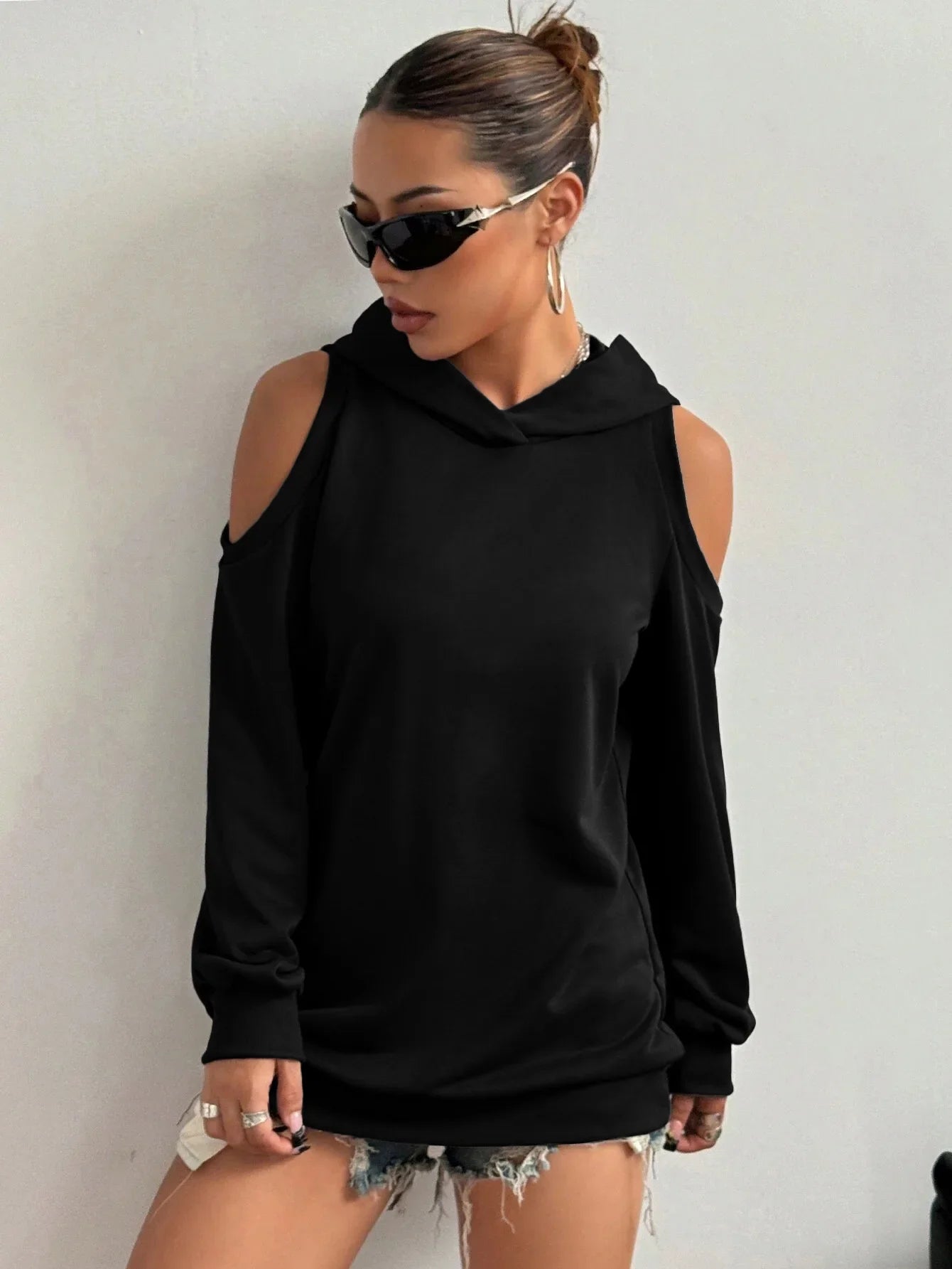 Riley | Women’s Off-Shoulder Hooded Sweatshirt