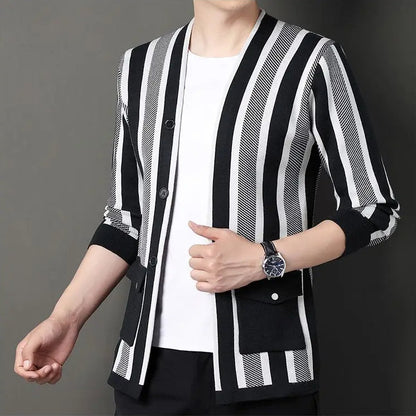Sawyer | Men’s Striped Knit Cardigan with Button Front