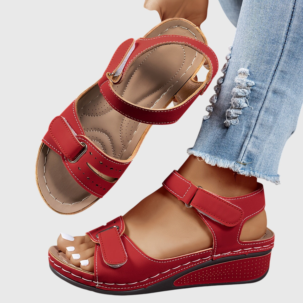 Reagan | Women’s Orthopedic Adjustable Wedge Sandals
