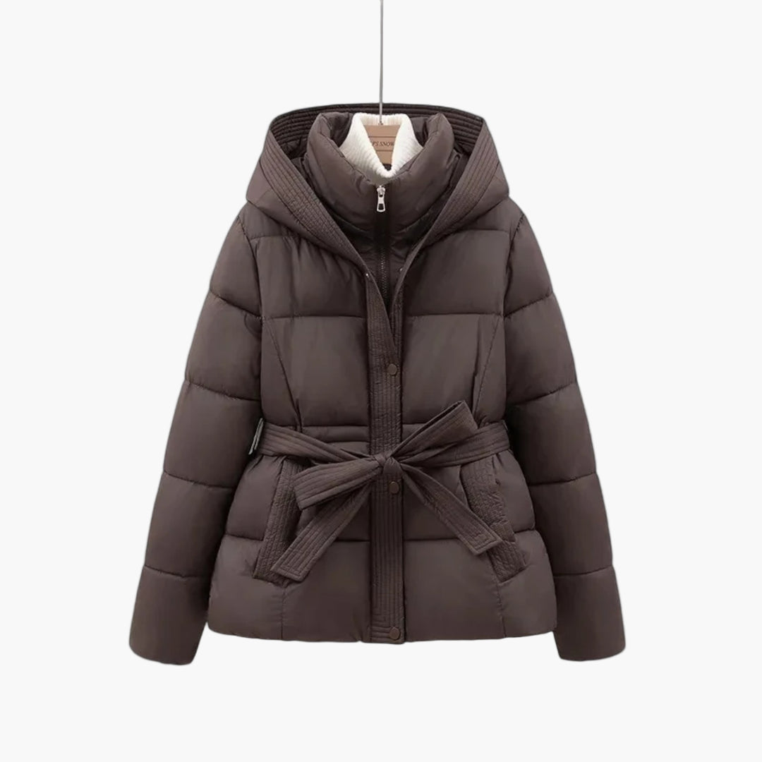 Rosamund | Women’s Belted Hooded Quilted Winter Puffer Coat