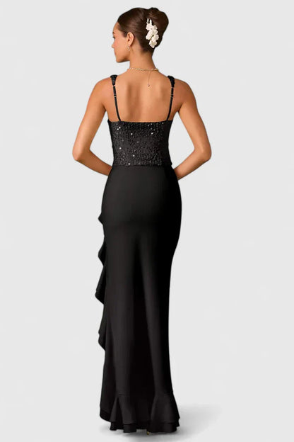 Soraya | Women’s Elegant Ruffle Hem Midi Dress