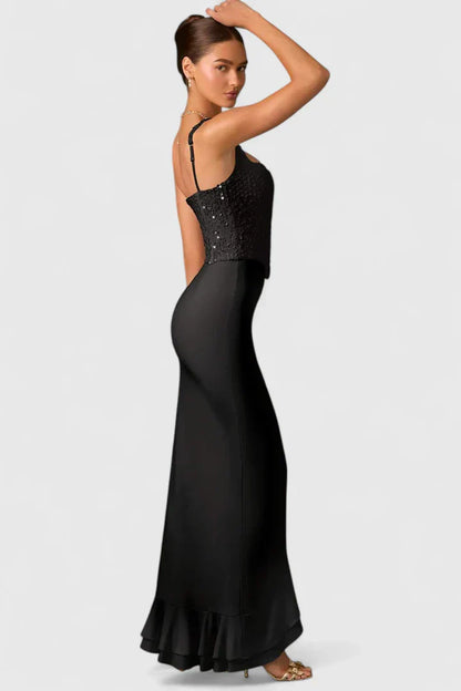 Soraya | Women’s Elegant Ruffle Hem Midi Dress