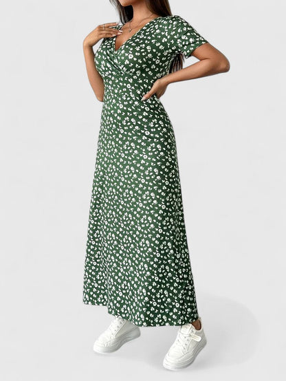 Annalise | Women’s Floral Flutter Sleeve Maxi Dress