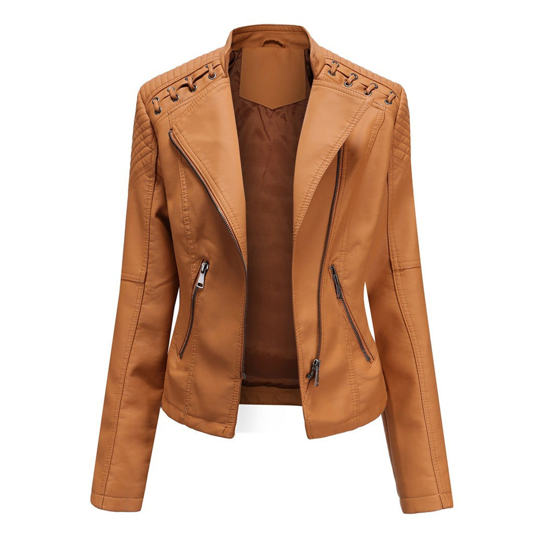 Quinn | Women’s Zip-Front Leather Jacket