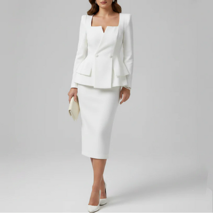 Celestine | Women’s Square Neck Blazer and Skirt Suit