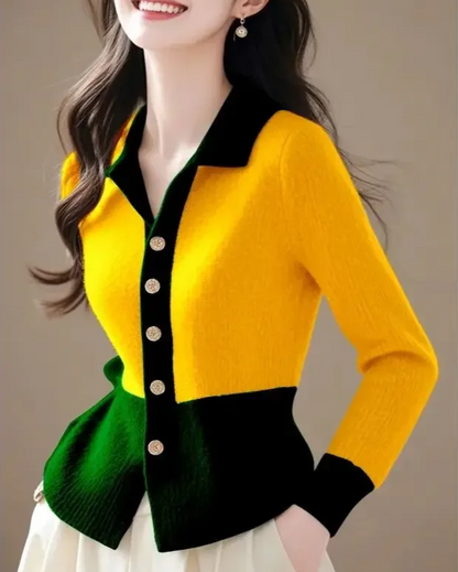 Vanessa | Women’s Contrast Knit Cardigan