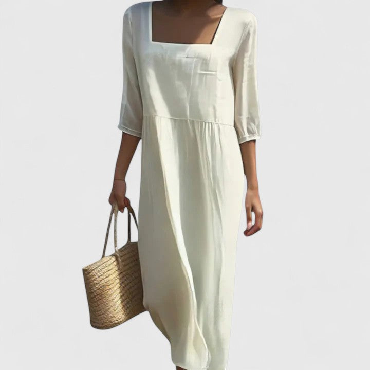 Cecily | Women’s Elegant Square Neck Midi Dress