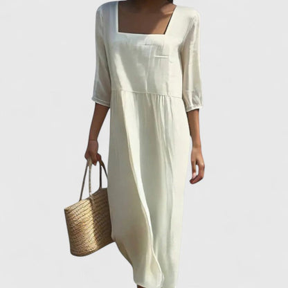 Cecily | Women’s Elegant Square Neck Midi Dress