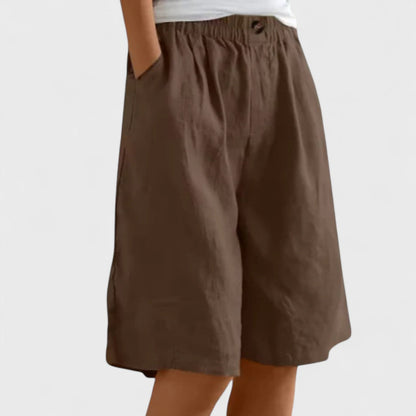 Avelyn | Women’s Elegant Linen Wide Leg Shorts