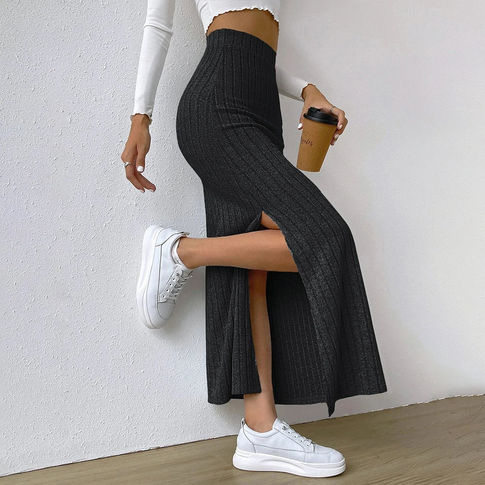 Estelle | Women’s Textured Knit Maxi Skirt
