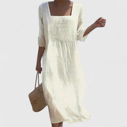 Cecily | Women’s Elegant Square Neck Midi Dress