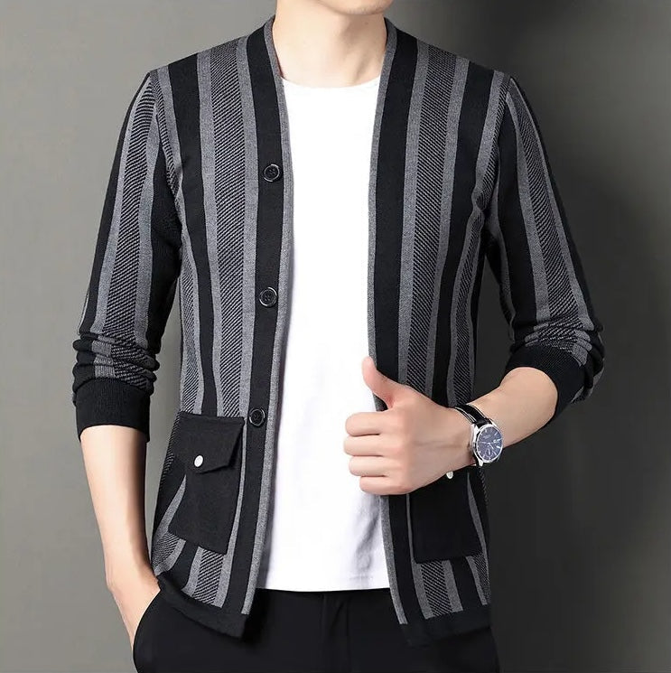 Sawyer | Men’s Striped Knit Cardigan with Button Front