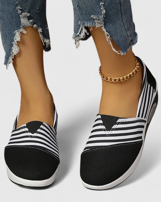 Julia | Women’s Orthopedic Striped Slip On Loafers