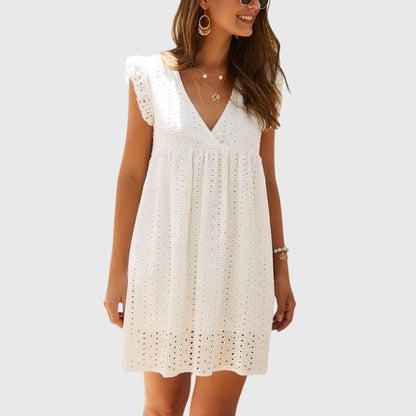 Ainsley | Women’s Eyelet V-Neck Summer Dress