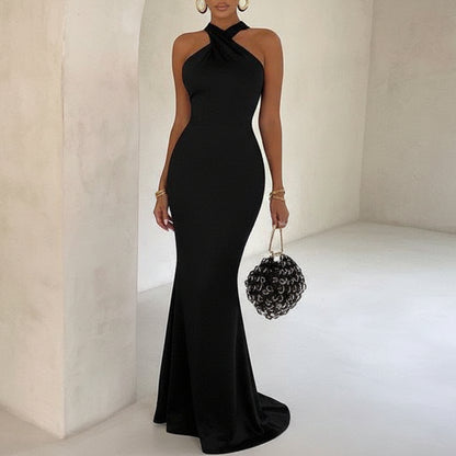 Valentina | Women’s Backless Fishtail Bodycon Maxi Dress