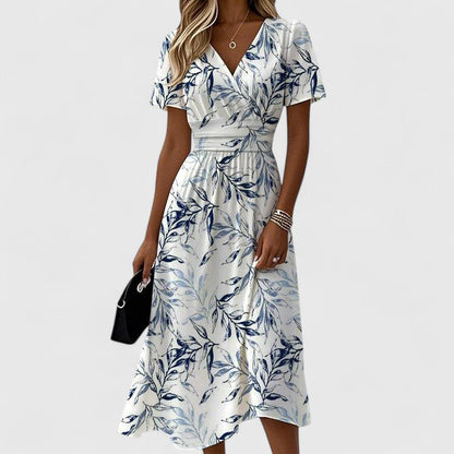 Elara | Women’s Floral Wrap Midi Dress
