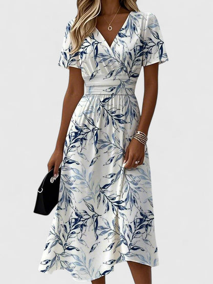 Elara | Women’s Floral Wrap Midi Dress
