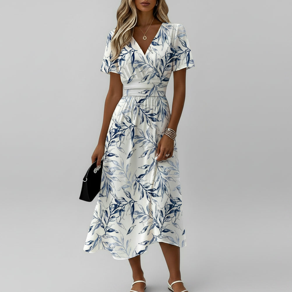 Elara | Women’s Floral Wrap Midi Dress