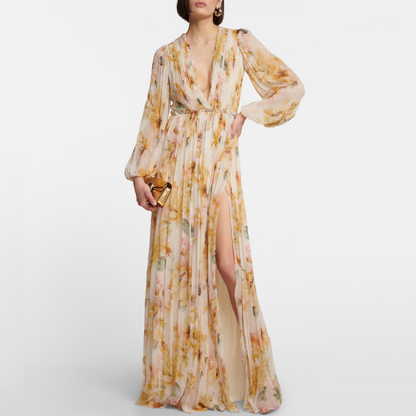 Ophelia | Women’s Elegant A Linen Midi Dress