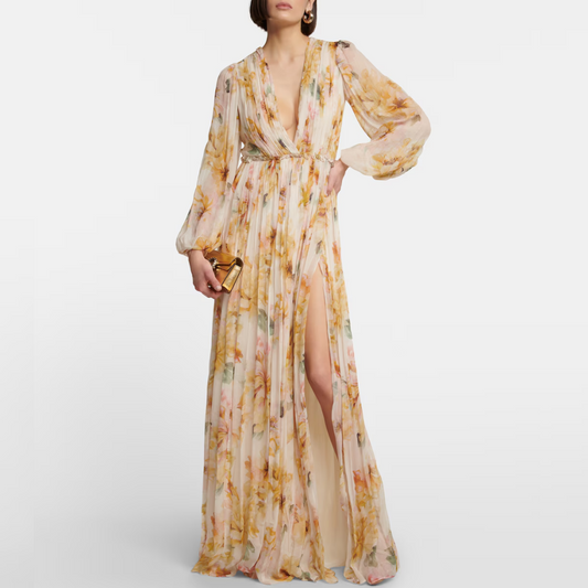 Ophelia | Women’s Elegant A Linen Midi Dress