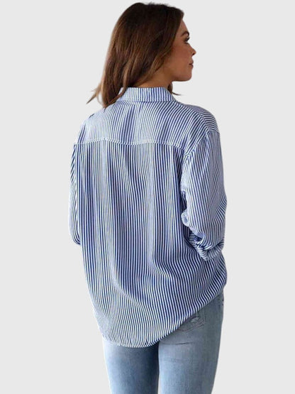 Ariana | Women’s Striped Tie Front Button-Up Shirt