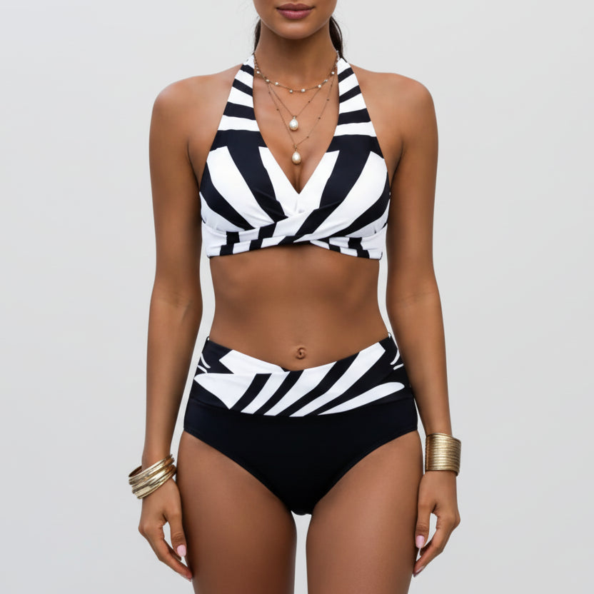 Kira | Women’s Halter Neck Two-Piece Bikini Set with Adjustable Straps