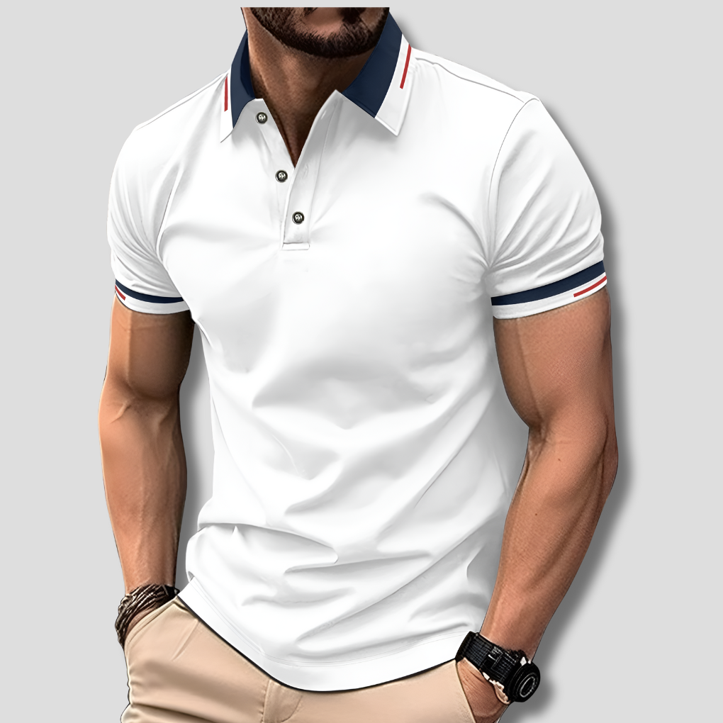 Chase | Men’s Polo Shirt with Modern Slim Fit and Collar Detail