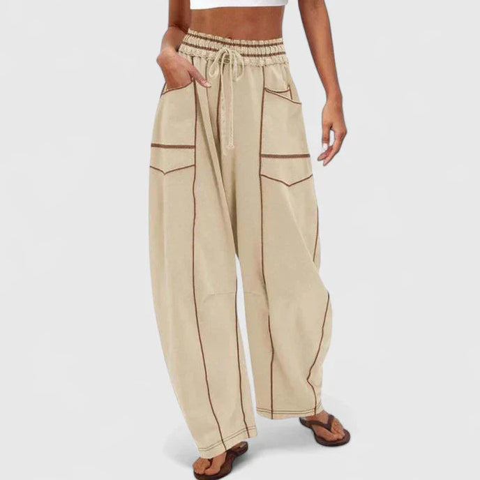 Oaklyn | Women’s Comfortable Drawstring Wide Leg Trousers