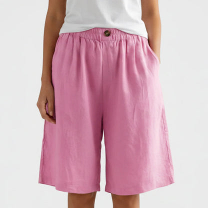 Avelyn | Women’s Elegant Linen Wide Leg Shorts