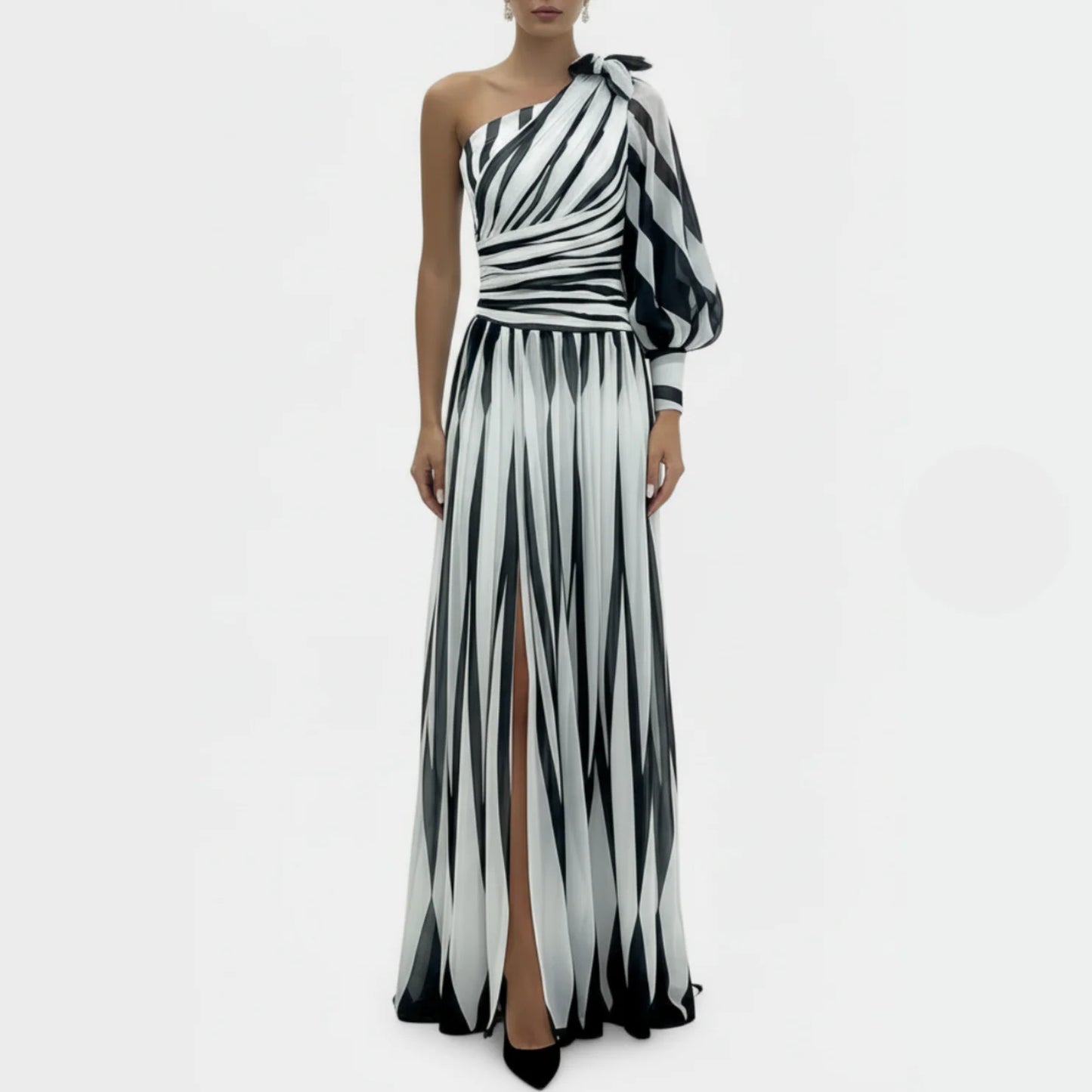 Phoenix | Women’s Sophisticated One-Shoulder Slit Maxi Dress