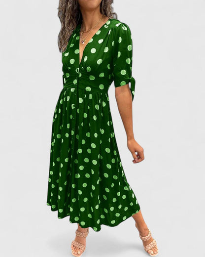 Blakely | Women’s Sophisticated Polka Dot Midi Dress