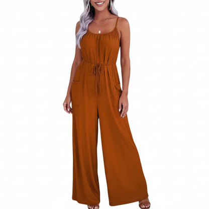 Vesper | Women’s Drawstring Waist Pocket Wide-Leg Jumpsuit