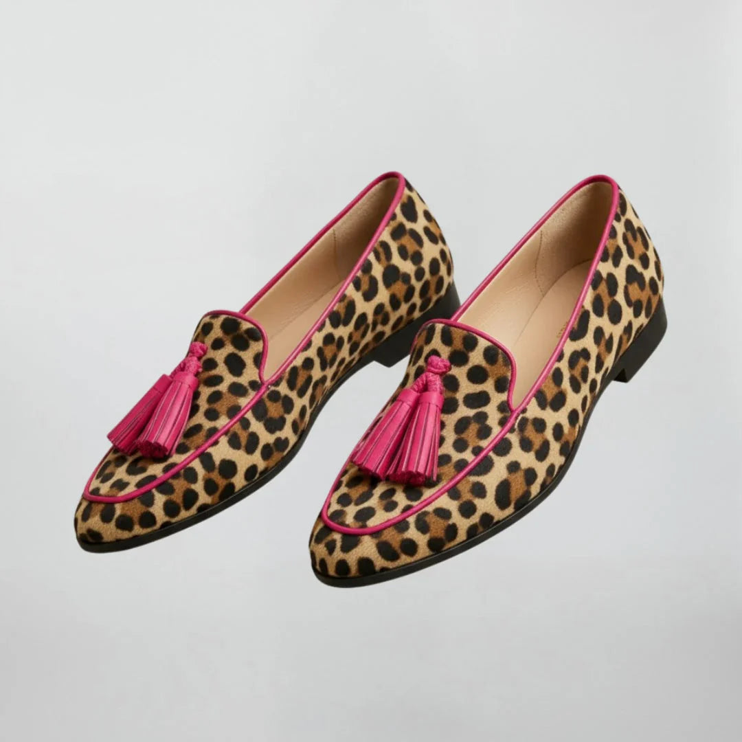 Odette | Women’s Leopard Tassel Detail Loafers