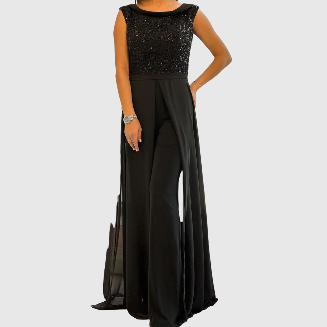 Evadrine | Women’s Elegant Sleeveless Wide Leg Jumpsuit