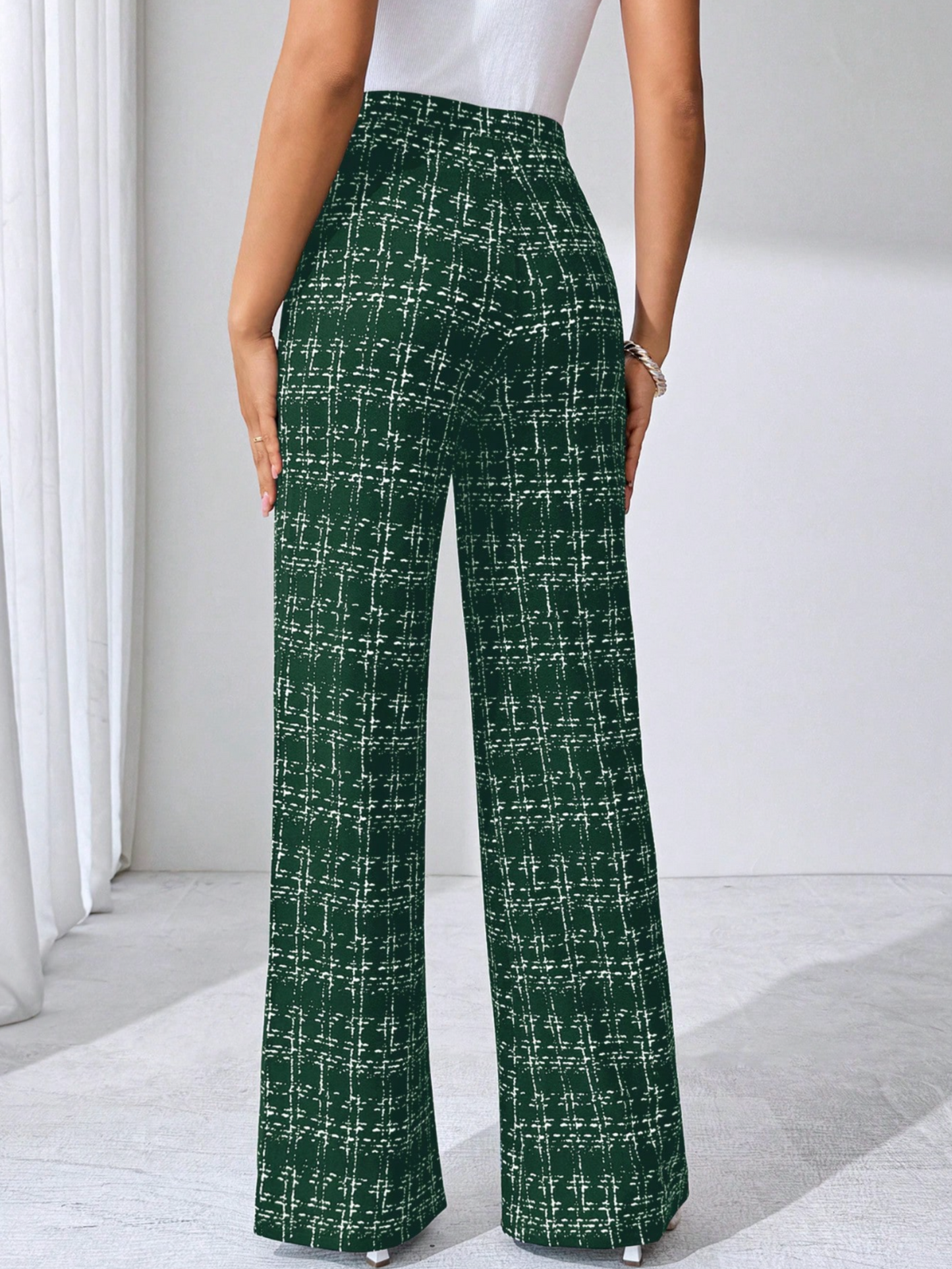 Danica | Women’s Tweed Plaid Flare Pants