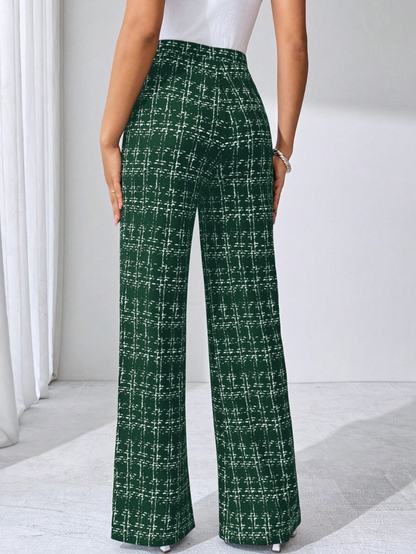 Danica | Women’s Tweed Plaid Flare Pants