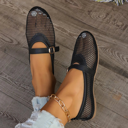 Lydia | Women’s Mesh Mary Jane Flats