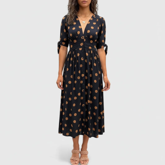 Blakely | Women’s Sophisticated Polka Dot Midi Dress