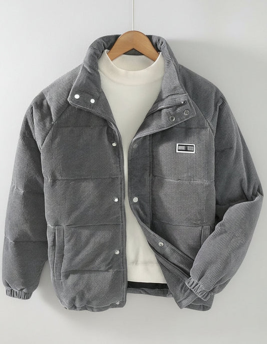 Miles | Men’s Collar Winter Jacket with Covered Buttons