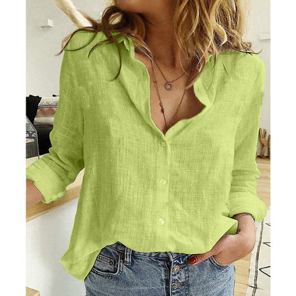 Mallory | Women’s Linen Blend Blouse with Relaxed Fit