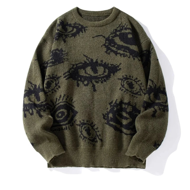 Caleb | Men’s Graphic Eye Knit Spring Sweater