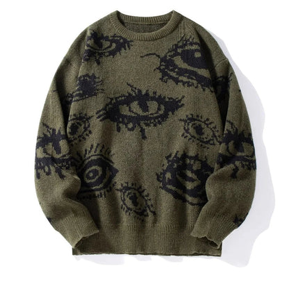 Caleb | Men’s Graphic Eye Knit Spring Sweater