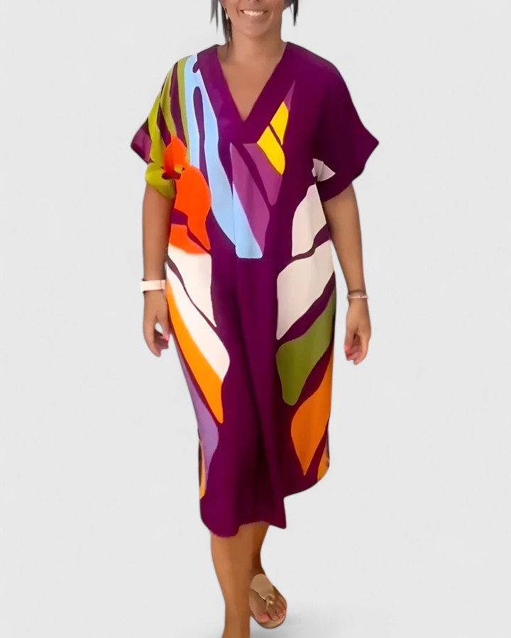 Hayden | Women’s Comfortable Abstract Print Midi Dress