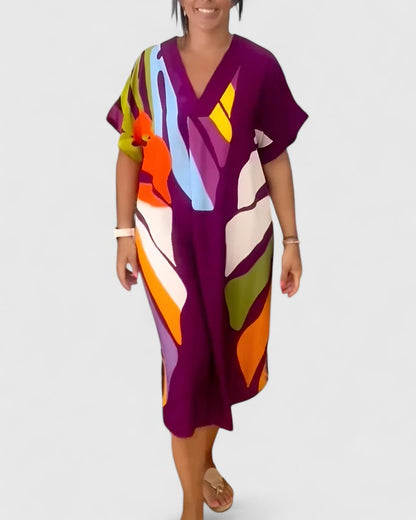 Hayden | Women’s Comfortable Abstract Print Midi Dress