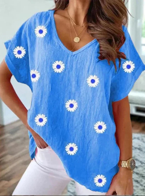 Lydia | Women’s Casual V-Neck Blouse with Floral Print